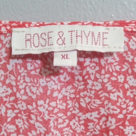 Rose And Thyme Women's Pink/White Floral Tunic Top Size XL - Picture 2 of 7